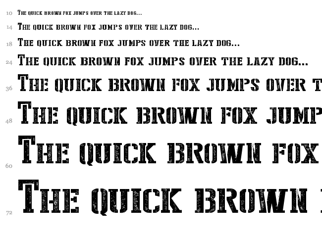 Stencil Style New font waterfall